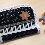 可愛い♥音符・けんばん・ピアノ模様のラウンド財布♥