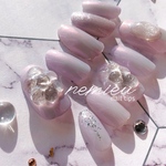 #3 ネイルチップ クリアフラワー♡ 偏光ミラーネイル お花ネイル フットネイル