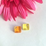 スクエア◇タイルとスワロフスキーピアス＊オレンジ系