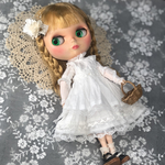 新作　妖精のエプロンドレス 4点セット    オフホワイト　ブライス  リカちゃん アウトフィット