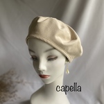 🌟capella🌟 一番使える♪オフホワイトのベレー帽　小鳥が隠れたベリー柄のコットンとのリバーシブル　春までイイね！