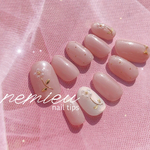 #4 ネイルチップ ふんわり小花♡ ちゅるちゅるネイル お花ネイル パール フットネイル フラワーネイル ピンクネイル 推しカラー