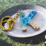 【オーダー】星の砂と海のイニシャルキーホルダー