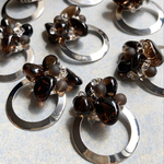 【NEW】【smoky quartz×silver circle】ピアス／イヤリング