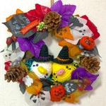 再販☆ハッピー🎃ハロウィンリース(セキセイインコ)