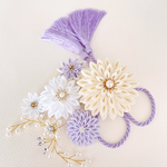 つまみ細工髪飾り　＊purple小枝アクセサリー＊成人式　七五三　卒業式　振袖　和装　ウェディング