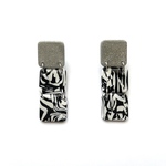 square bicolor dangle 【silver×monotone】バイカラートリプルピアス/イヤリング(アレルギー対応)