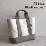 【帆布トートバック】Mサイズ・オフホワイト×モカ・8号帆布・ランチバック・サブバック・軽量・マザーズバック