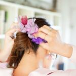 ぶどう｜彩る咲き編みバレッタ/ヘアクリップ
