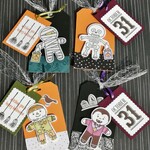《ハロウィンの大きめサイズのタグ》４枚セット・ミイラ・ガイコツ・かかし・ドラキュラ