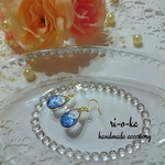 ぷっくり♪しずくのピアスmini　blue(単色)