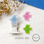 名札クリップ ★挟むだけ！colorful bird