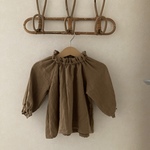 【全２１色】Wガーゼのやわらかい 立ち襟 フリルブラウス 