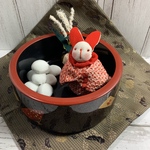 お月見うさぎ　ちりめん細工　秋シリーズ　ハンドメイド　即購入ok