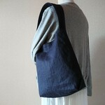 【SALE】30％OFF☆リネン＊Ｓ＊ワンハンドルバッグ（濃紺）