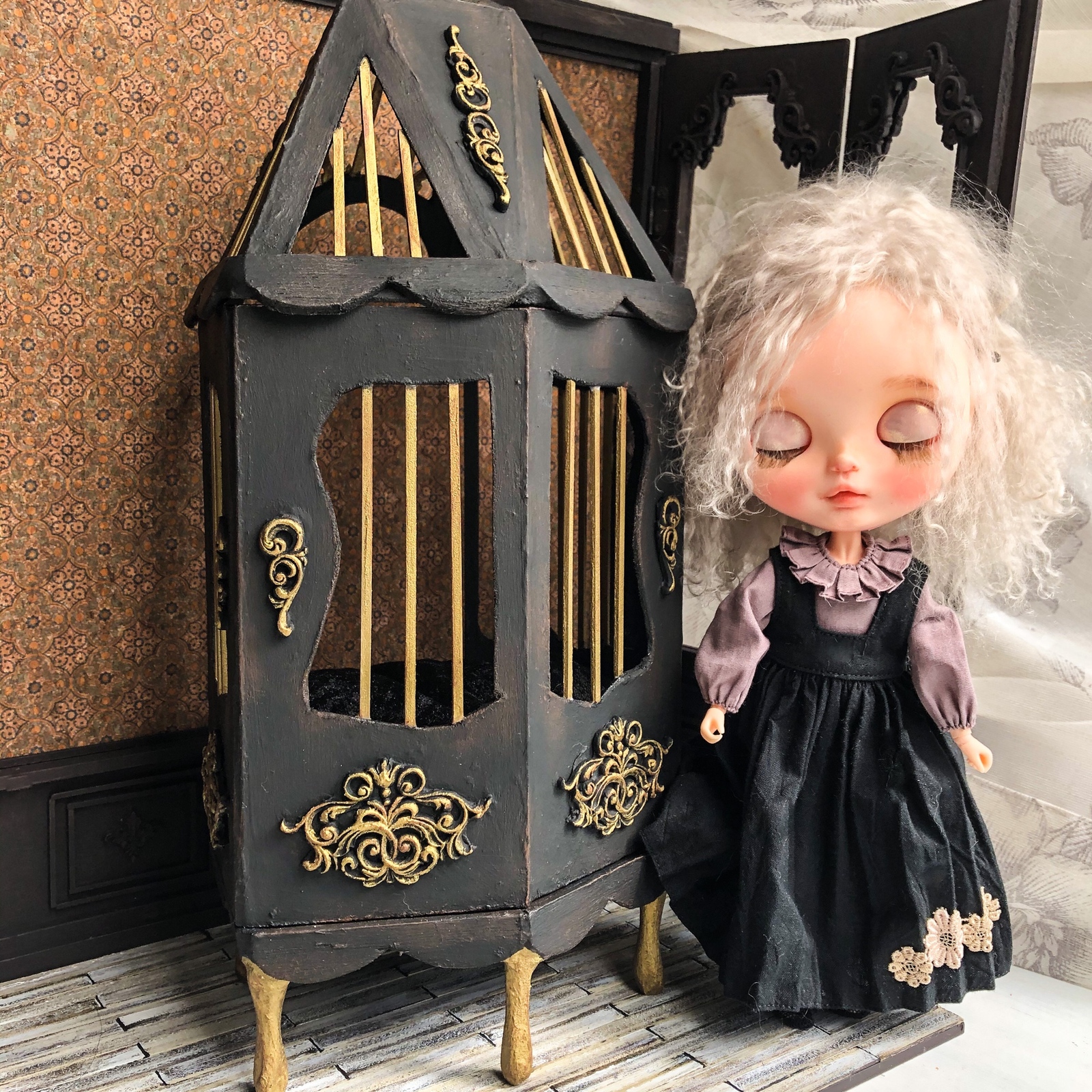 ドールハウス  ブライス  リカちゃん　作家様 ミニチュア ドールハウス 背景ボード ブライス リカちゃん 壁 床