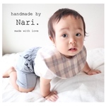 韓国ファブリック▷オシャレなチェック柄.まんまるBib