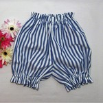 再販フリルかぼちゃパンツ　🌼ブルーストライプ