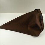 子どもゴム入り三角巾　　茶色ストライプ（綿ポリ）