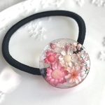 [sale]ドライフラワー沢山✴︎ピンクのお花の髪飾り ヘアゴム
