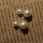 【イヤリング】ダブルパール12mm/8mm