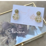 新作♡*ピスタチオカラー×ドライフラワー×レジン♡イヤリング ピアス