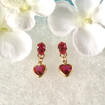 14kgf ルビースタッドピアス＆ハート💖