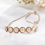 flower petals bracelet <イエロー>【サイズ調整可】No.102