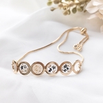 flower petals bracelet <ブラック>【サイズ調整可】No.104
