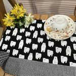 【再6】白くま30×40❤️両面ランチョンマットネイビーWhitestar& （可愛い裏地付)シロクマ