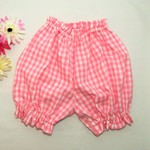再販 フリルかぼちゃパンツ　🌼ギンガムチェック　ピンク