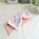 ８重ガーゼハンカチ*あじさい*紫陽花*アジサイ*ラメ*ピンクラベンダー*可愛らしいカラー*お布団ガーゼ*