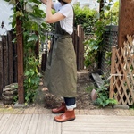 ワークエプロン。しっかり綿麻。【すぐ発送できます】
