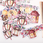 古風　灯籠の展示会♡フレークシール