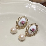 【40】ヴィンテージ　ローズ　ピアス　