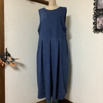 ハーフリネンデニム風　ワンピース💕