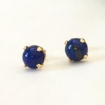 ☆14kgf☆ラピスラズリのひと粒スタッドピアス