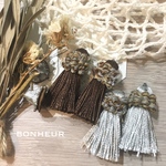 A1048 【送料無料】タッセル  チャーム  デザインタッセル  大ぶり  2color4pcs
