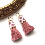 【特集掲載作品】flower × tassel earrings（smoky pink）