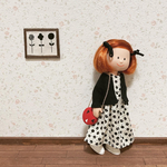 【送料込】マドレーヌちゃん♡ノースリーブワンピースとカーディガンと赤いポシェットの３点セット