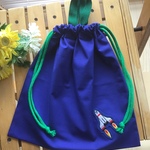 【再14】ロケットワッペン30×32❤️持ち手サービスひも色選べる男の子お着替え ⭐️体操着入れ巾着⭐️オムツ入れ巾着などにシンプル