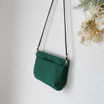 シンプル＊帆布　ショルダーバッグ＊サコッシュ　フォレストグリーン