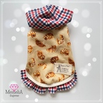 【ダックス用犬服】気分はパリジェンヌ🥐フレブルわっさん✖️チェックのパリジェンヌドッグウェア🧸