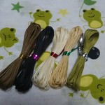 【再販】３㍍５色セットＡロウ引き紐 径1㎜ ワックスコード 編み込み ブレスレット ストラップ用  丸ひも ポリエステル