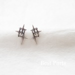 2pcs ピアスパーツ スタッドデザイン シルバー
