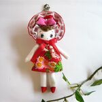 *maromey.r様　お取り置き*　　文化人形(赤①)＊バッグチャーム＊13.5㎝