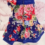 うさぎハーネス♡Sサイズ♡花柄リボン＊ブルードット