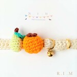 🍐洋ナシ＆柿🍂秋の味覚🍂　コットン★小型犬＆猫の首輪★