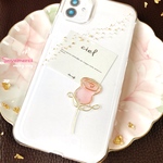 iPhoneケース　iPhone12 iPhone11 iPhoneSE iPhoneケース　ゴールド　花　クリア　スマホ ケース　金箔 風　スマートフォン　ワイヤー　mini pro