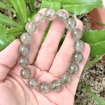 緑簾石/グリーンルチルクォーツ エピドート◆極上品◆虹◆大玉◆超透明◆K00376 11.8ミリ 天然石ブレスレット パワーストーンブレスレット